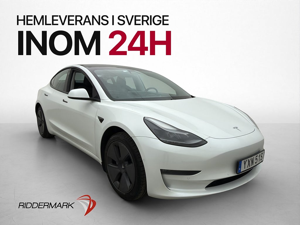 Tesla Model 3 Long Range AWD Pano Dragkrok AP Svensksåld