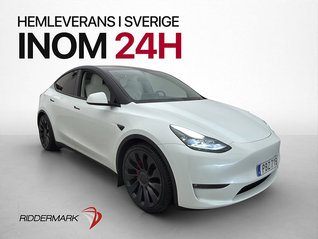 Tesla Model Y Performance AWD AP Ljus-Interiör Drag MOMS