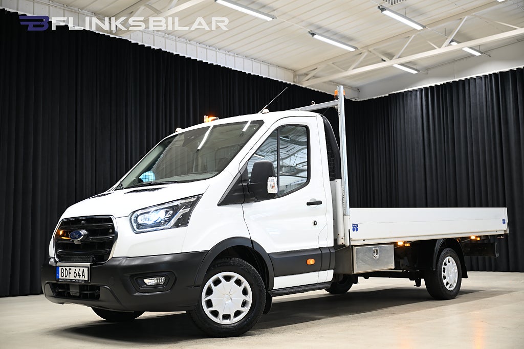 Ford Transit 350 130HK Långflak|Drag|Värmare|Backkamera|Lågmil|Moms