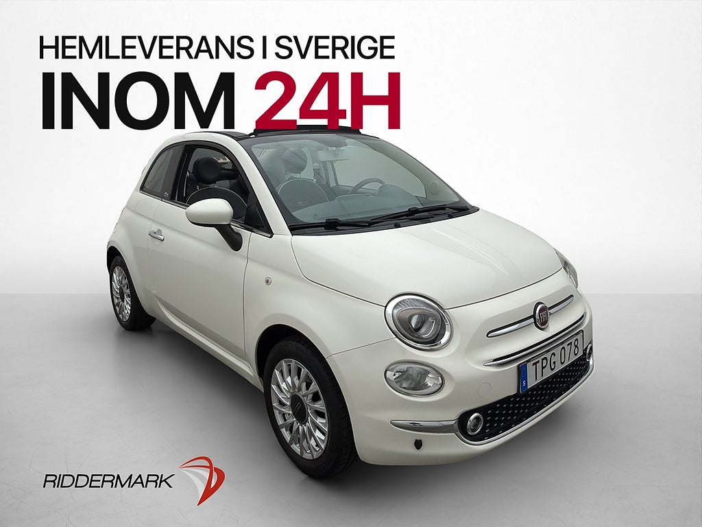 Fiat 500C 69hk Lounge Cabriolet Värmare P-Sensorer BT