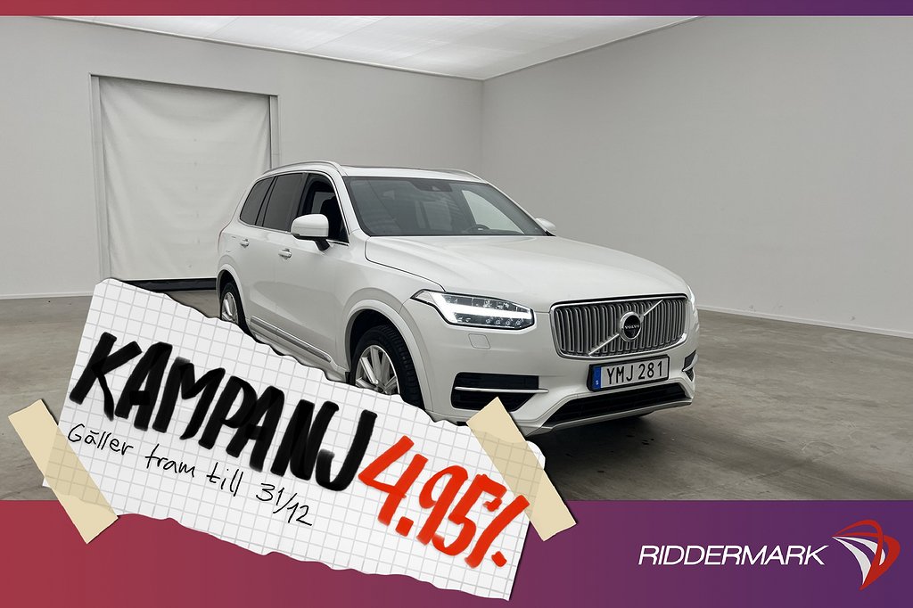 Volvo XC90 T8 AWD Inscription 7-sits VOC Pano 4,95% Ränta