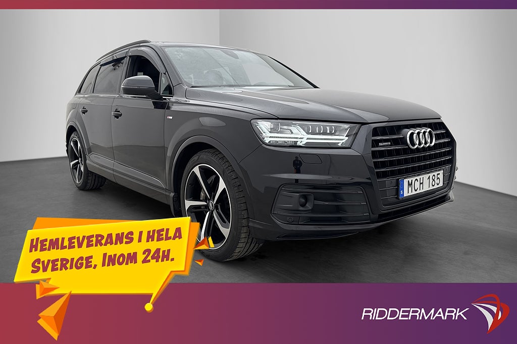 Audi Q7 3.0 TDI S Line 7-Sits Pano Luft-fjäd BOSE Värm Drag
