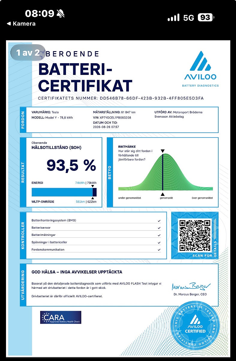 Tesla Model Y Performance 534 hk Adaptiv Farth 21" Panorama Helskinn bild 2
