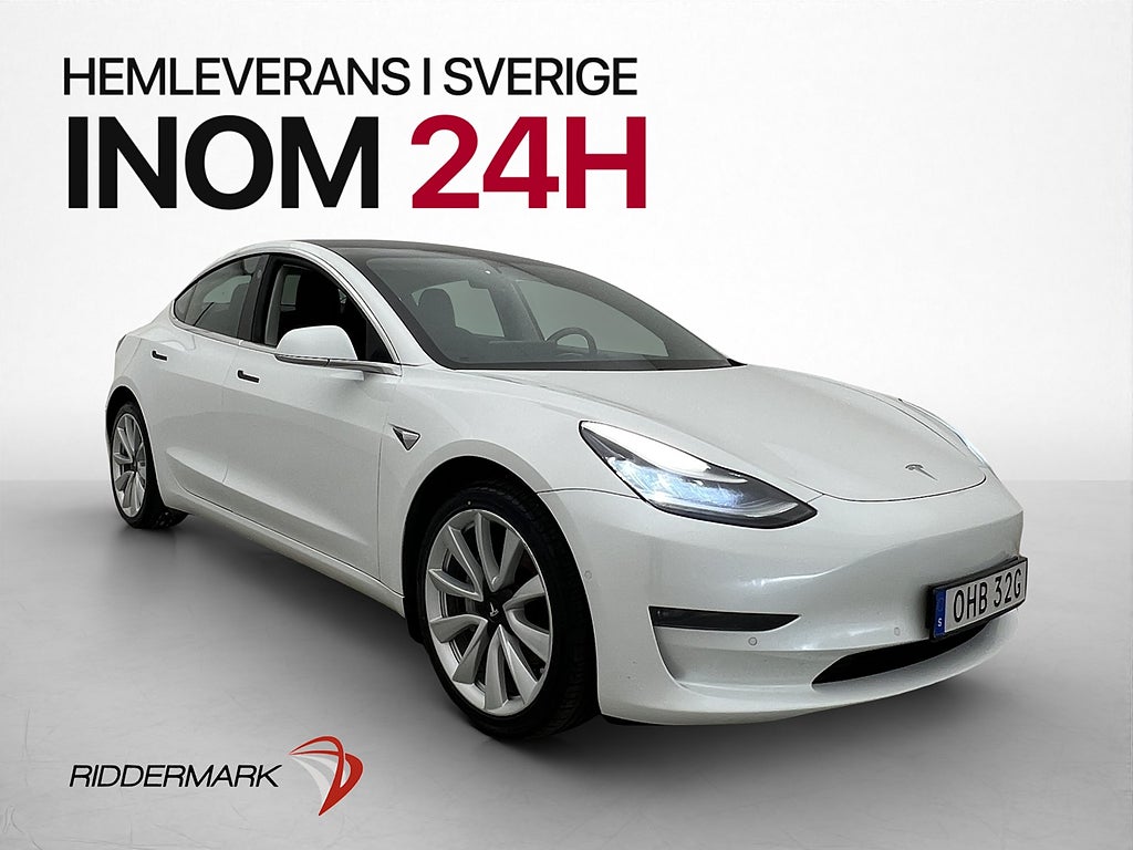Tesla Model 3 Long Range AWD 440hk Pano Autopilot Kamera