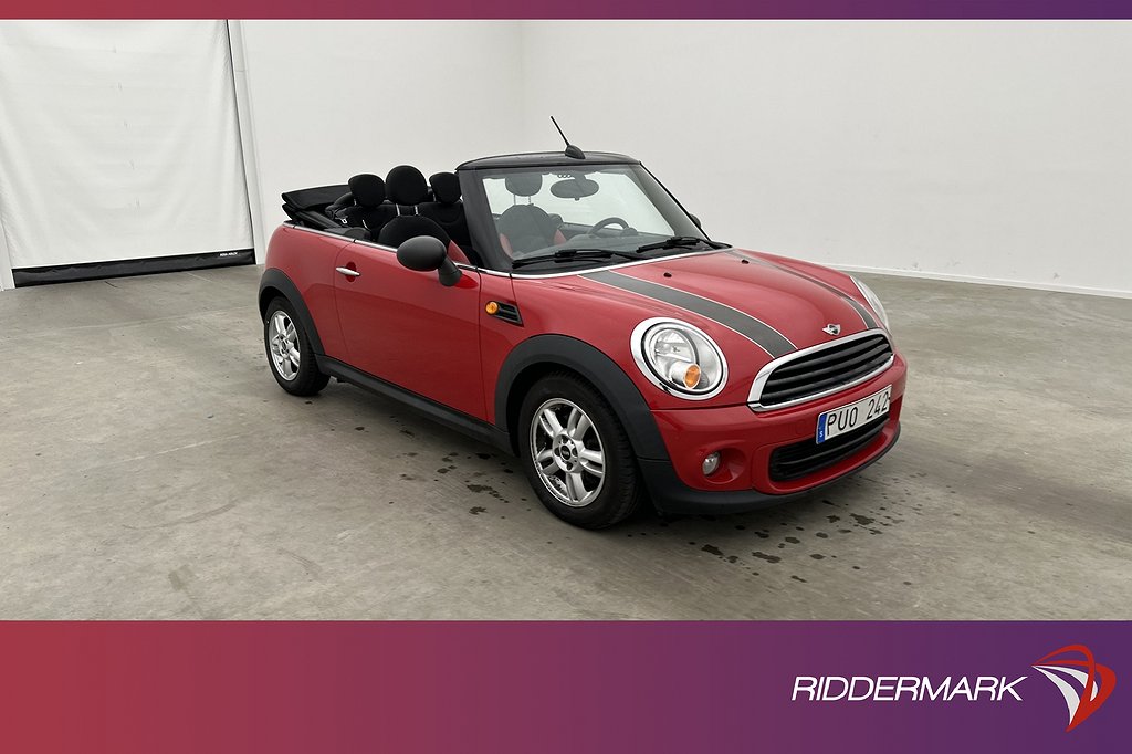 MINI One Cabriolet 1.6 98hk Sensorer Navigation Halvskinn