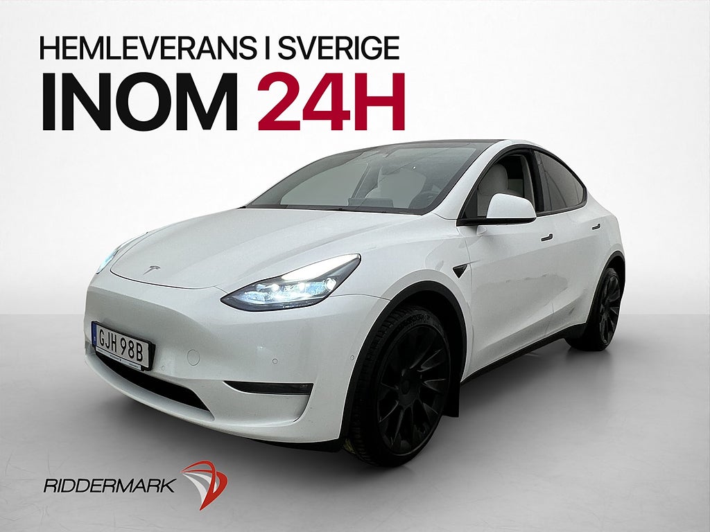 Tesla Model Y Long Range AWD Ljus Interiör Pano Kamera