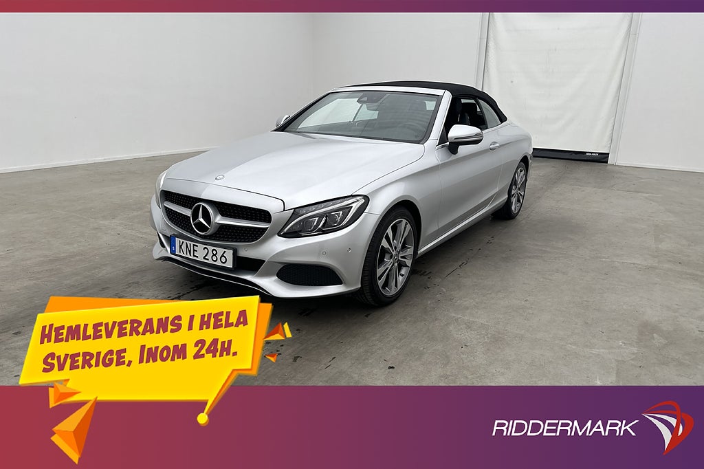 Mercedes-Benz C 200 Cab Burmester Kamera Elstolar Svensksåld