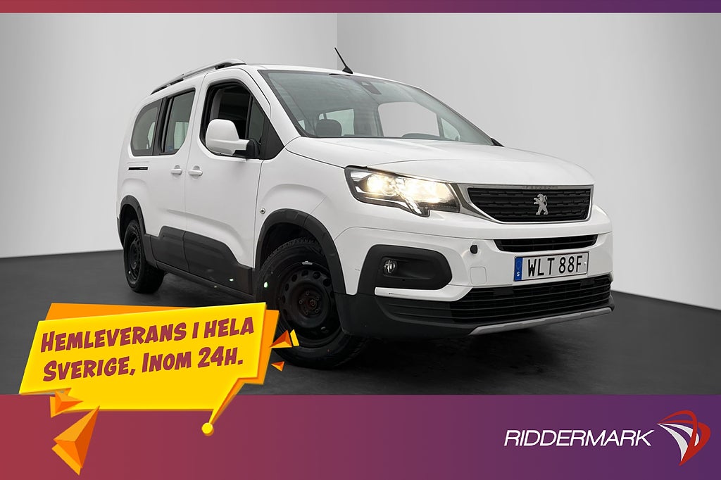 Peugeot Rifter Lång 130hk Värmare Dragkrok CARPLAY MOMS
