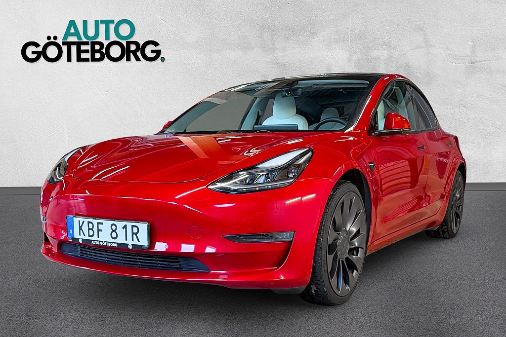 Tesla Model 3 Performance 510HK MOMSBIL Premium Ljud AWD FSD