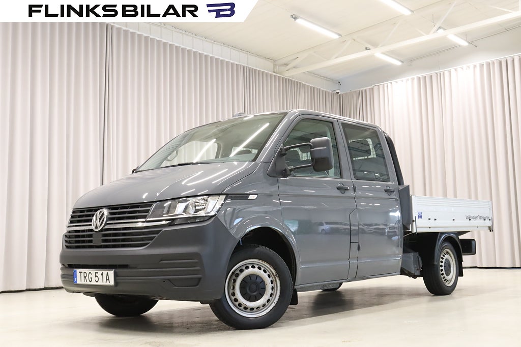 Volkswagen Transporter TDI 110HK Dubbelhytt Flak Drag D-Värm