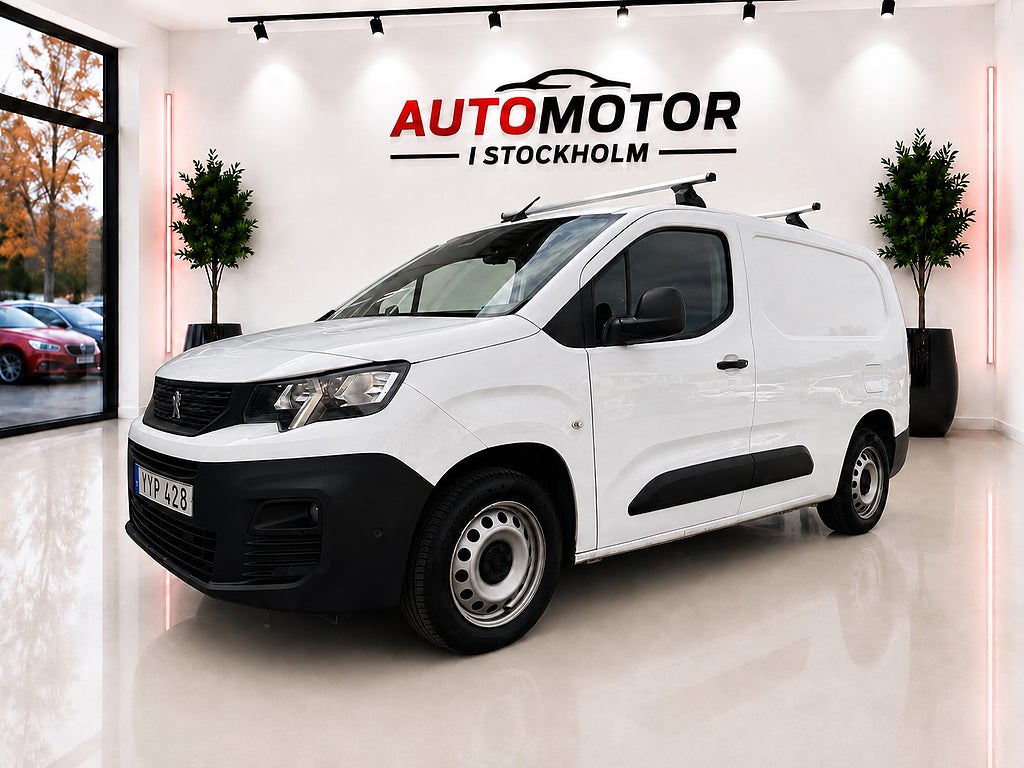 Peugeot Partner L2 Lång 1.5 BlueHDi 3 Sits Leasingsbar Drag Euro 6