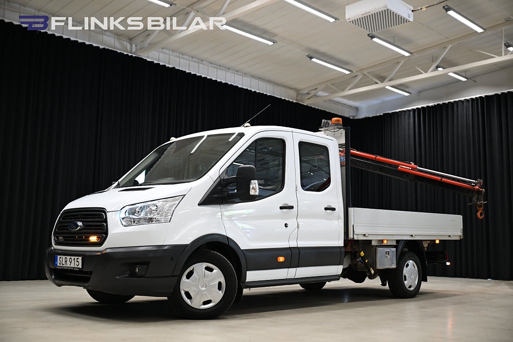 Ford transit 350 AWD 170HK Dubbelhytt|Flak|Kranbil|Leasbar|SeUtr!