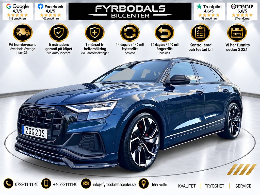 Audi Q8 50 TDI Quattro 286hk Cockpit Pano S-Line 2019 hos Fyrbodals Bilcenter i Uddevalla