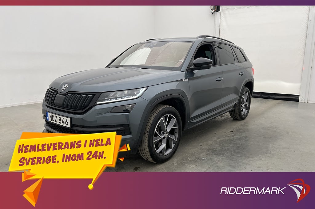 Skoda Kodiaq 2.0 TDI 4x4 200hk Sportline 7-sits Värm Canton