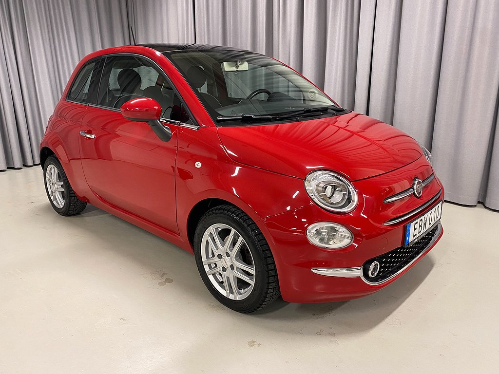 Fiat 500 1.2 8V Lounge 69hk Manuell. Panorama!