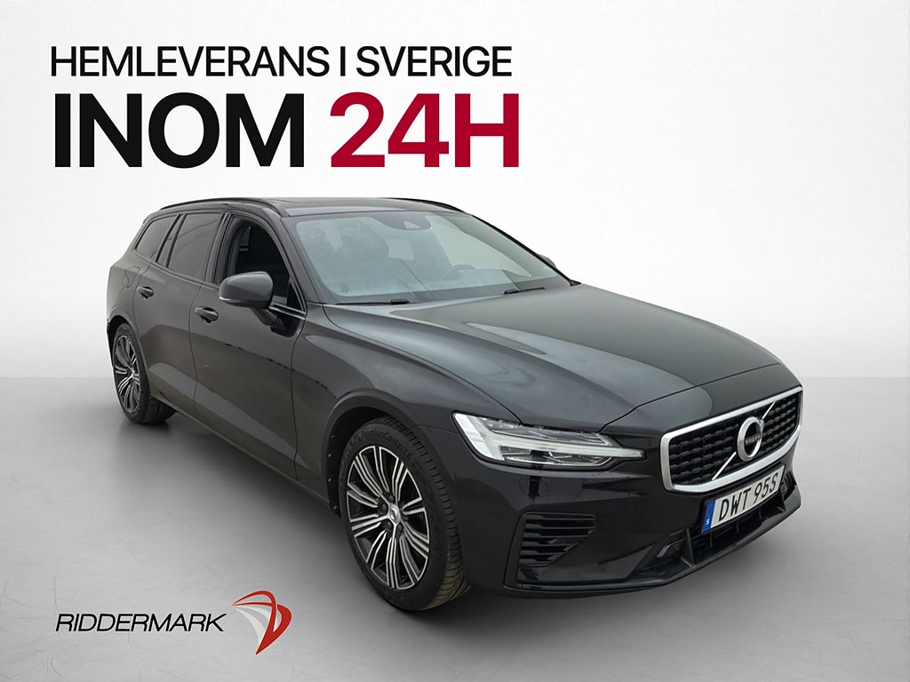 Volvo V60 Recharge T6 AWD R-Design Pano Drag H/K P-värm Navi
