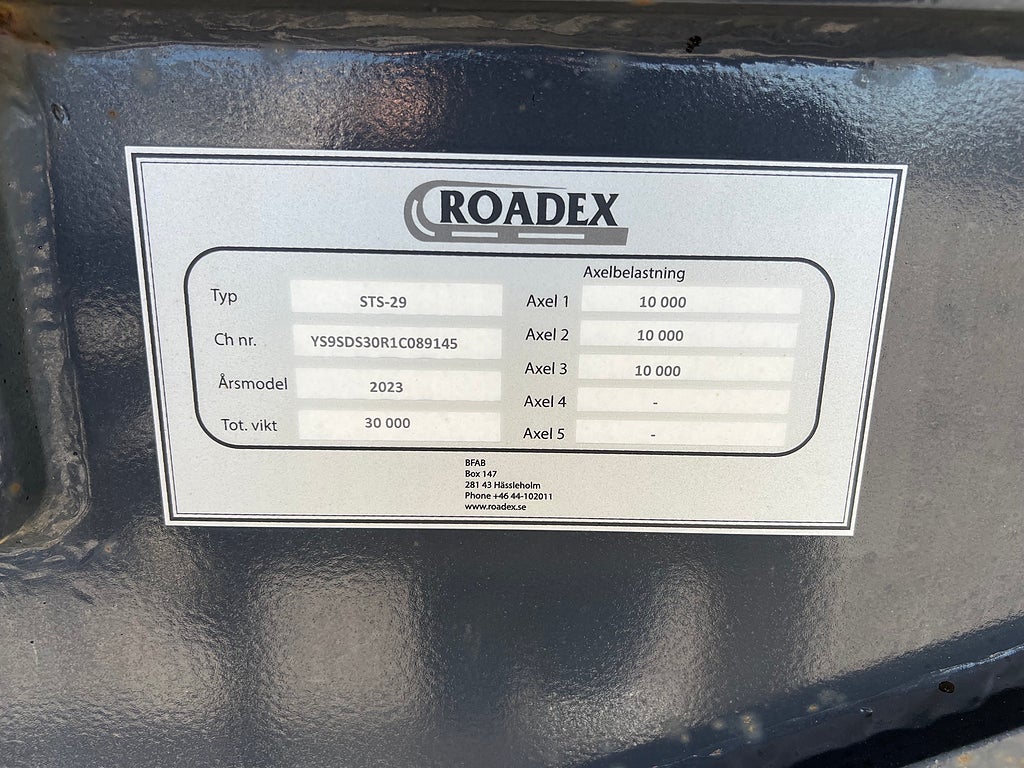 Övriga Roadex 3 Axlad tippvagn,