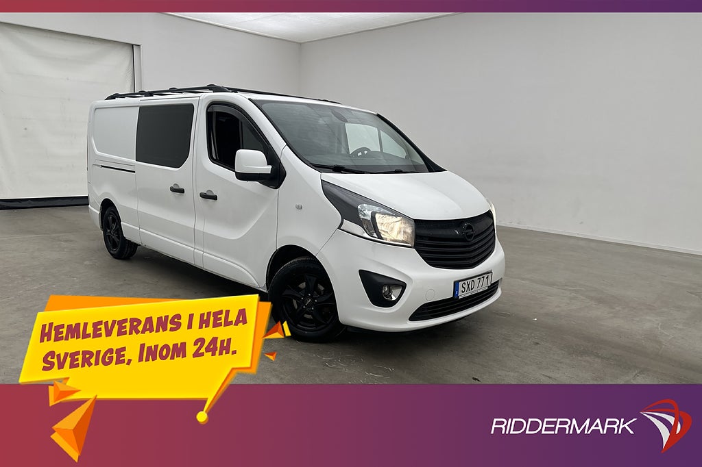 Opel Vivaro Dubbelhytt 145hk Värm Drag B-Kamera 6-Sits Moms