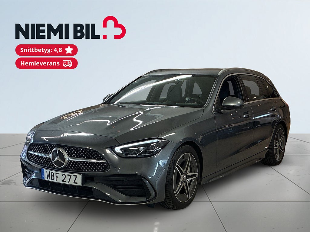 Mercedes-Benz C200 200 T AMG Line MOMS Dragkrok Bkamera Burmester-ljud S&V