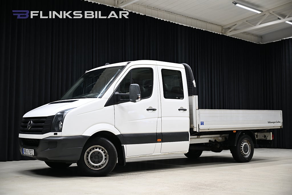 Volkswagen crafter 163HK Dubbelhytt|Långflak|Drag|Värmare|NyKamrem|Moms
