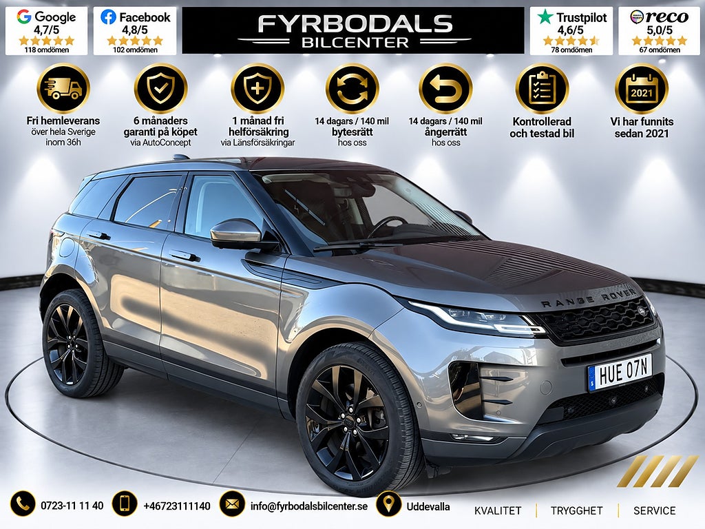 Land Rover Range Rover Evoque D180 MHEV AWD SE Panorama Dragkrok 2558kr/månad
