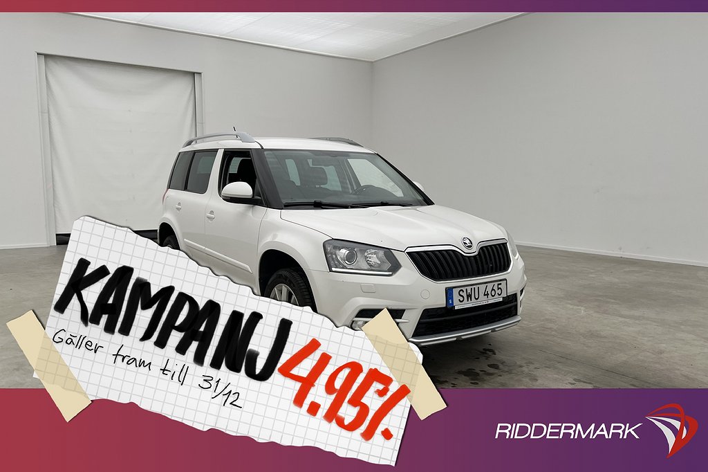 Skoda Yeti TSI 122hk Elegance Kamera Navi Drag 4,95% Ränta