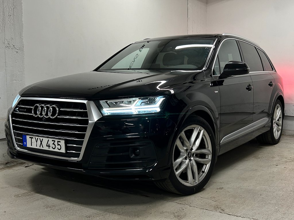 Audi Q7 3.0 TDI 272Hk Quattro S-Line 7 Sits Pano BOSE 360°