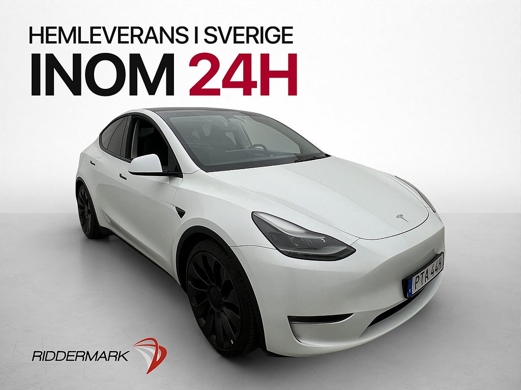 Tesla Model Y Performance AWD Pano Kamera Moms Drag Skinn AP