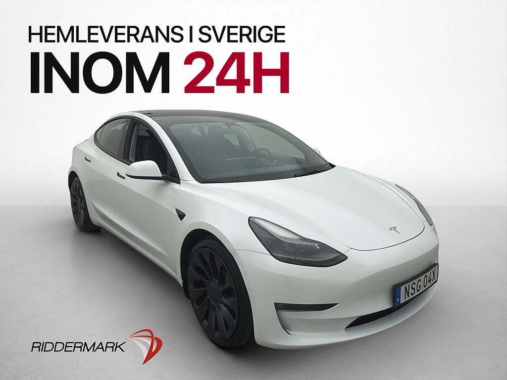 Tesla Model 3 Performance AWD 513hk Autopilot Svensksåld