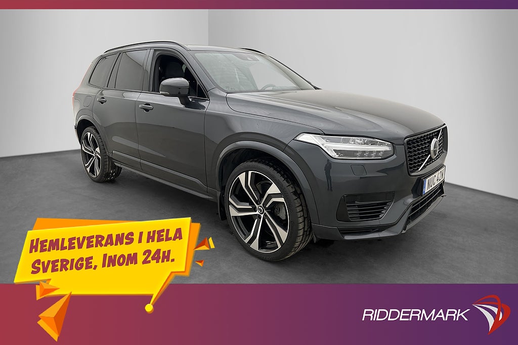 Volvo XC90 T8 AWD R-Design 7Sits B&W 360° Luft Pano HUD Drag