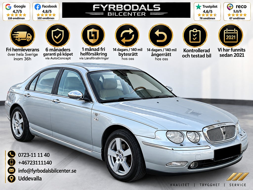 Rover 75 2,0 V6 150hk Auto Connoisseur Bentley Edition 853kr/mån