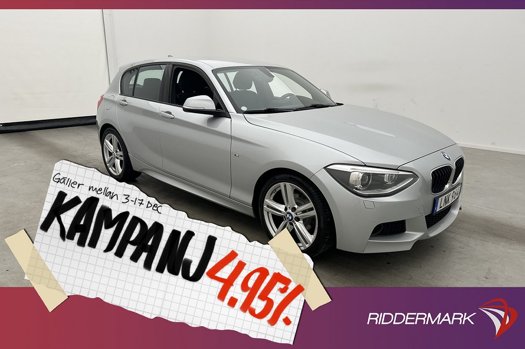 BMW 118 d 143hk M Sport HiFi Sensorer Keyless 4,95% Ränta