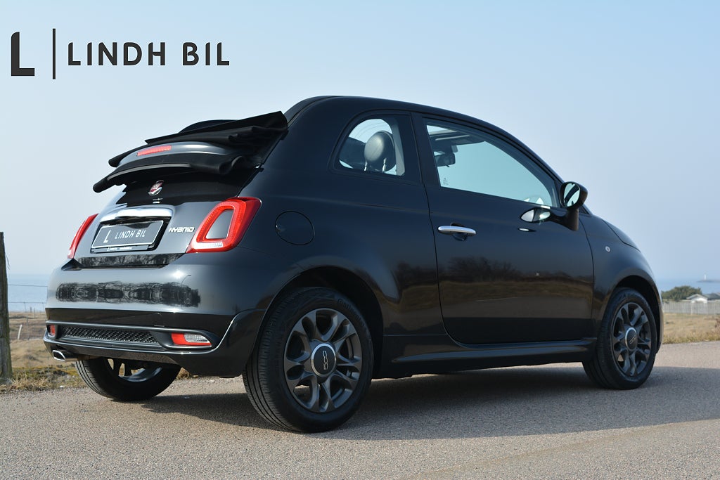 Fiat 500C CABRIOLET HYBRID MHEV 70HK SPORT EDITION TRIPLE NERO +