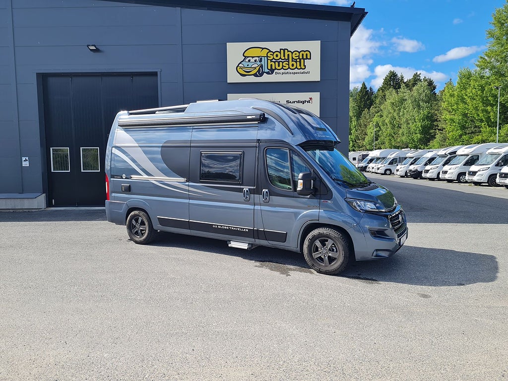 Globe-Traveller Voyager ZS automat, under 6 m, långbädd, dragkrok, dubbelgolv