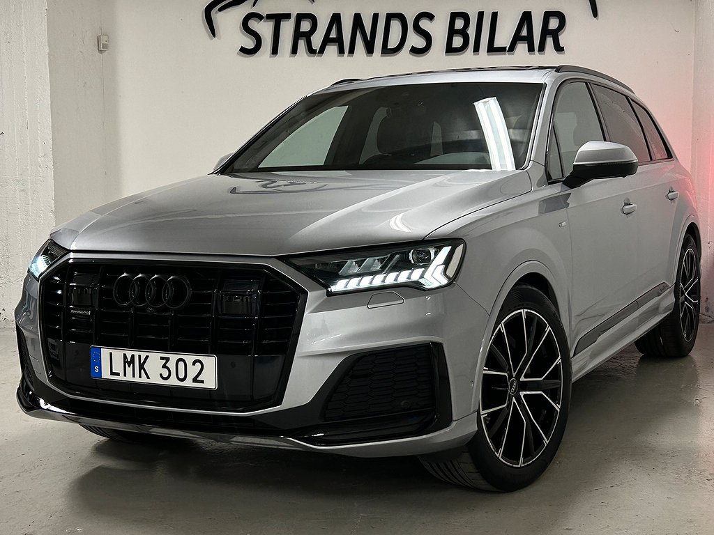 Audi Q7 50 TDI Q • MOMS • 7 Sits • S-Line • Black-Line •360 