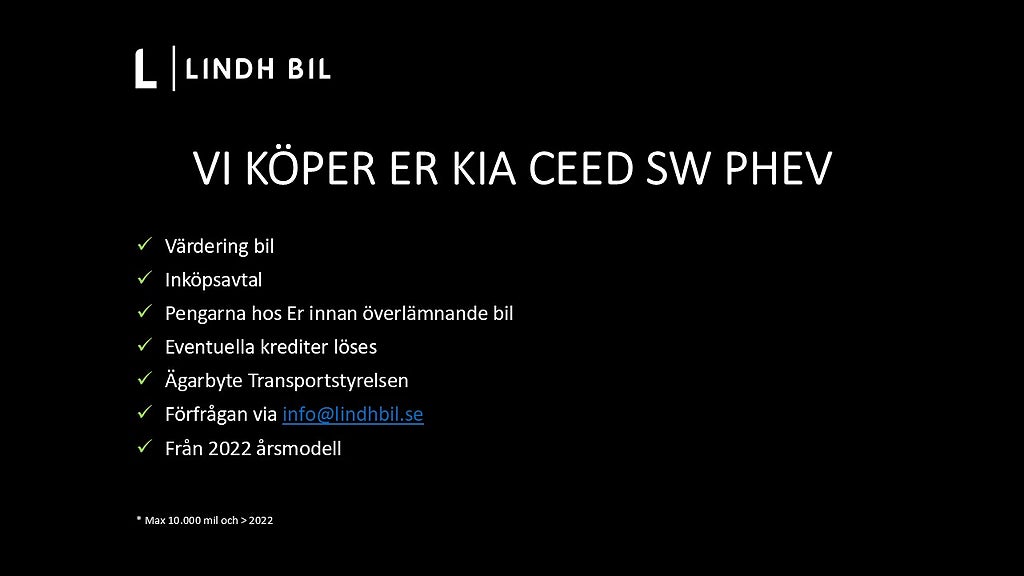 Kia Ceed SPORTWAGON PLUG-IN HYBRID DCT 141HK | SÅLD