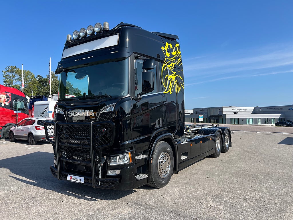 Scania R650 V8 6x4 Tandem Lastväxlare, Kranflak & Liftdumper, Euro 6