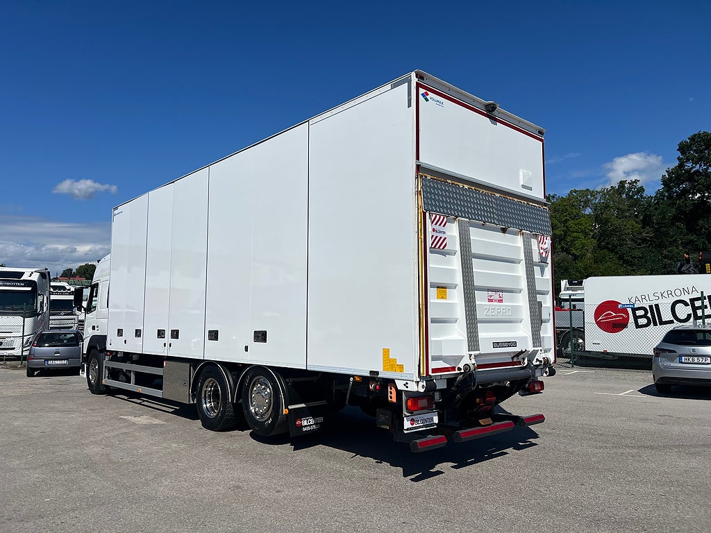 Volvo FM 410 6x2 Skåpbil, Öppningsbarsida, Bussbygg, Värmare