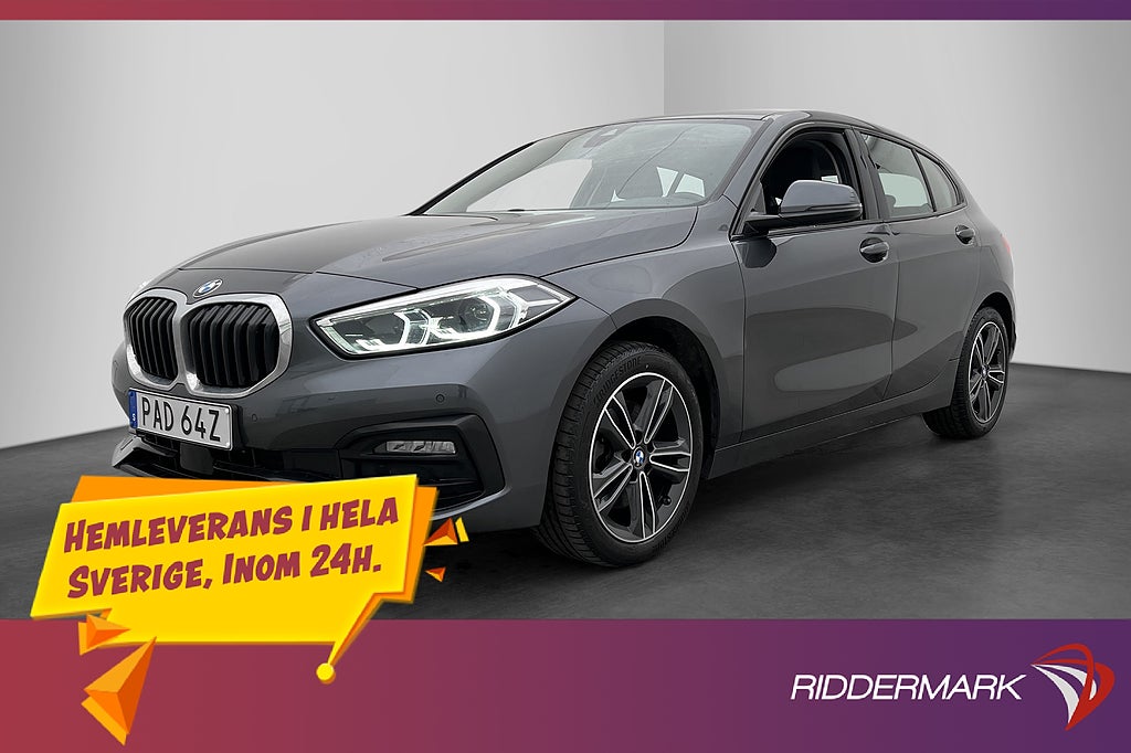 BMW 118I 136hk Sport line CarPlay Sensorer Navi Keyless LED