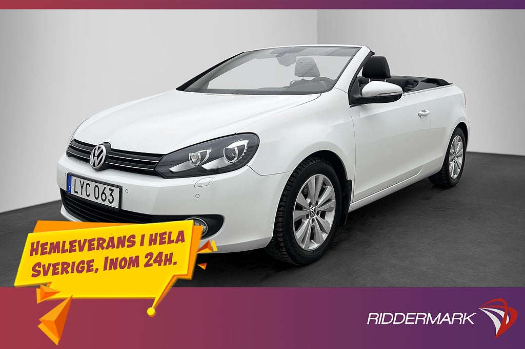 Volkswagen Golf Cabriolet TSI 160hk Kamera Halvskinn Drag