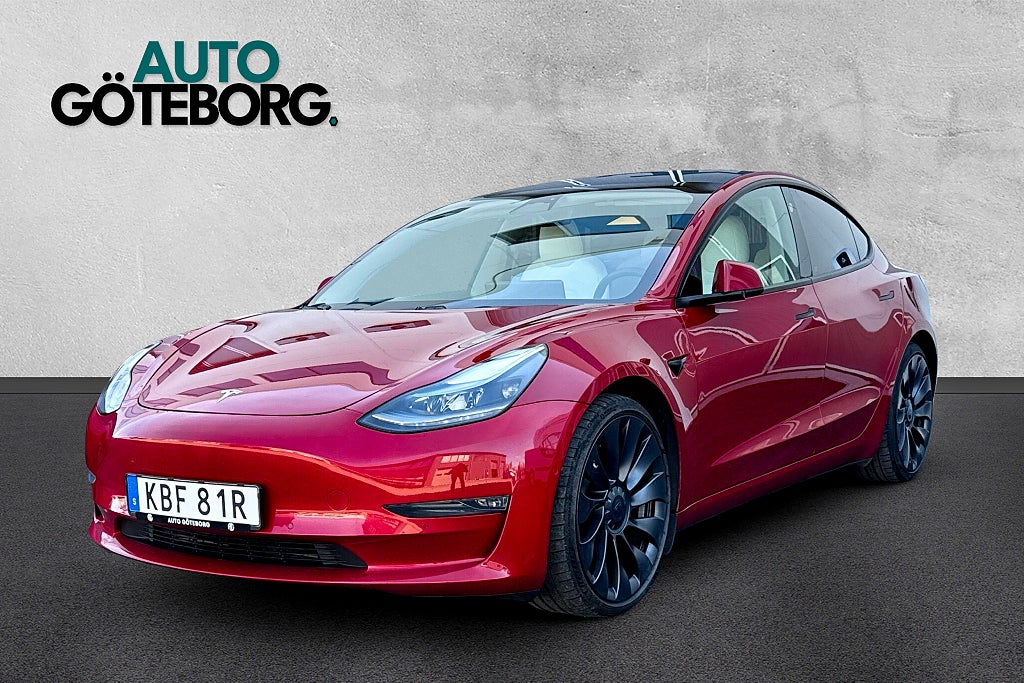 Tesla Model 3 Performance 510HK MOMSBIL Premium Ljud AWD FSD