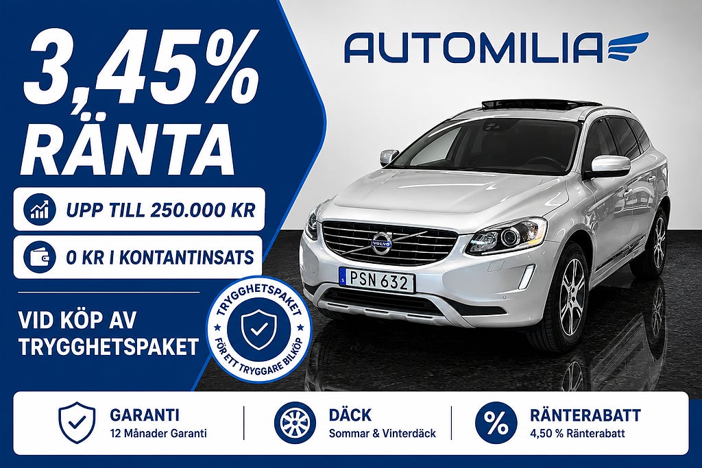 Volvo XC60 D4 Geartronic Summum, Panorama, SUPERLÅG RÄNTA - 3,45 %