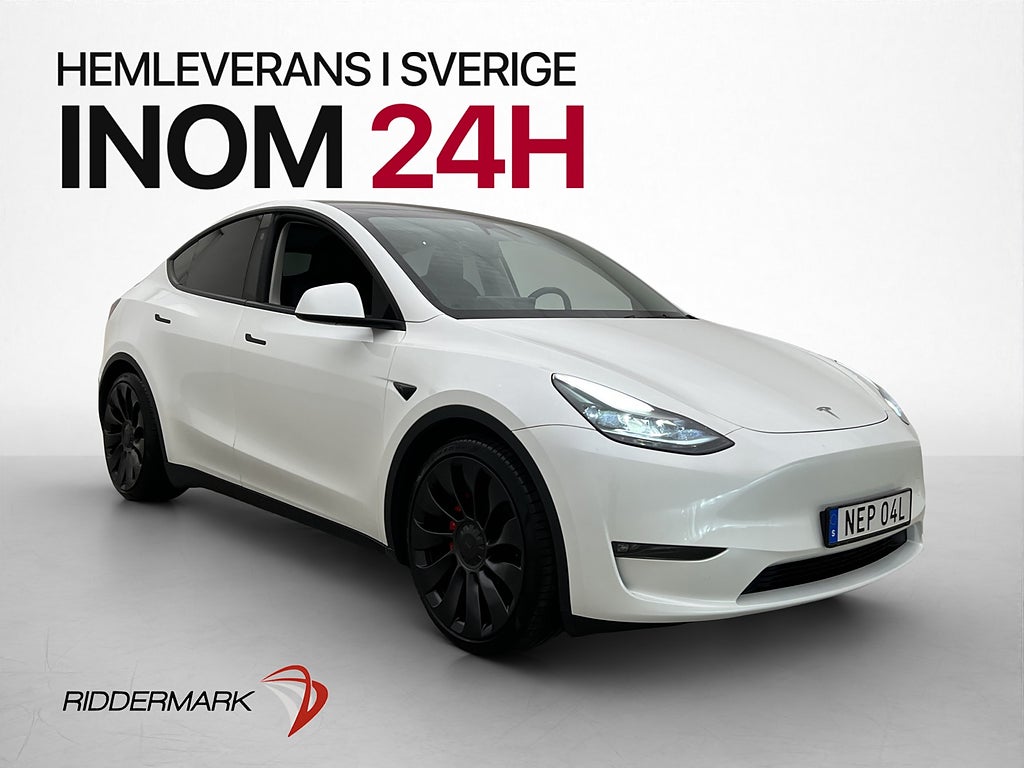 Tesla Model Y Performance AWD Drag AP Två-Brukare Svensksåld
