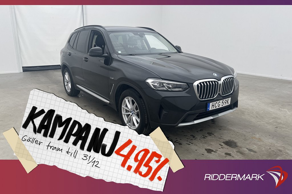 BMW X3 xDrive30e 292hk Cockpit Kamera Skinn 4,95% Ränta