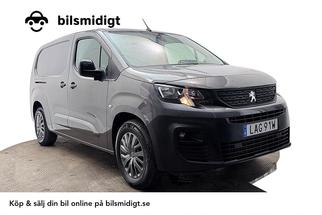 Peugeot e-Partner L2 50 kWh Inredd 3-sits Navi Kamera P-Sens MOMS 136hk