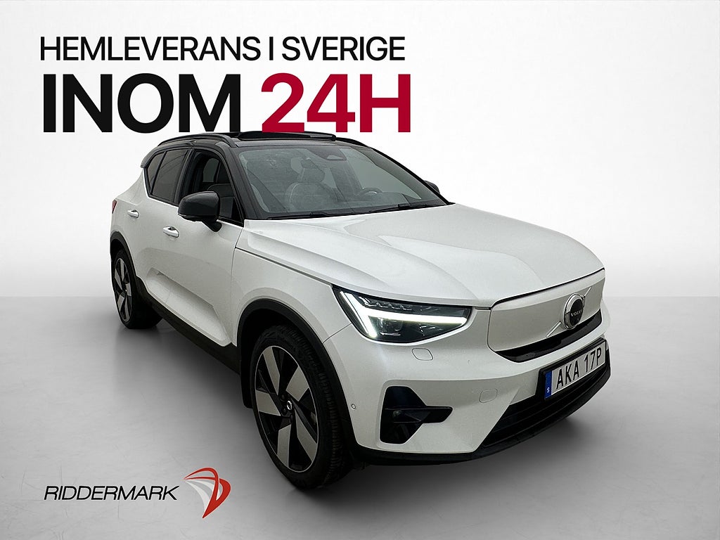 Volvo XC40 Recharge Twin AWD Ultimate Dragkrok Pano H/K 360°