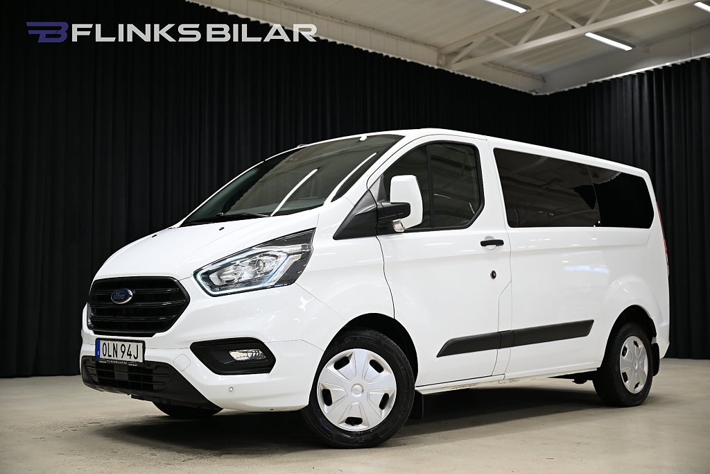 Ford Transit Custom 130HK Automat|Kombi|9-Sits|Värmare|Leasbar