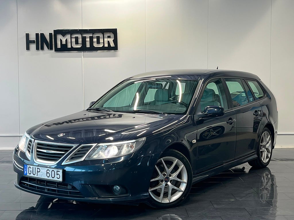 Saab 9-3 SportCombi 2.0t Vector |LågSkatt|NyServ|DRAG|Skinn|