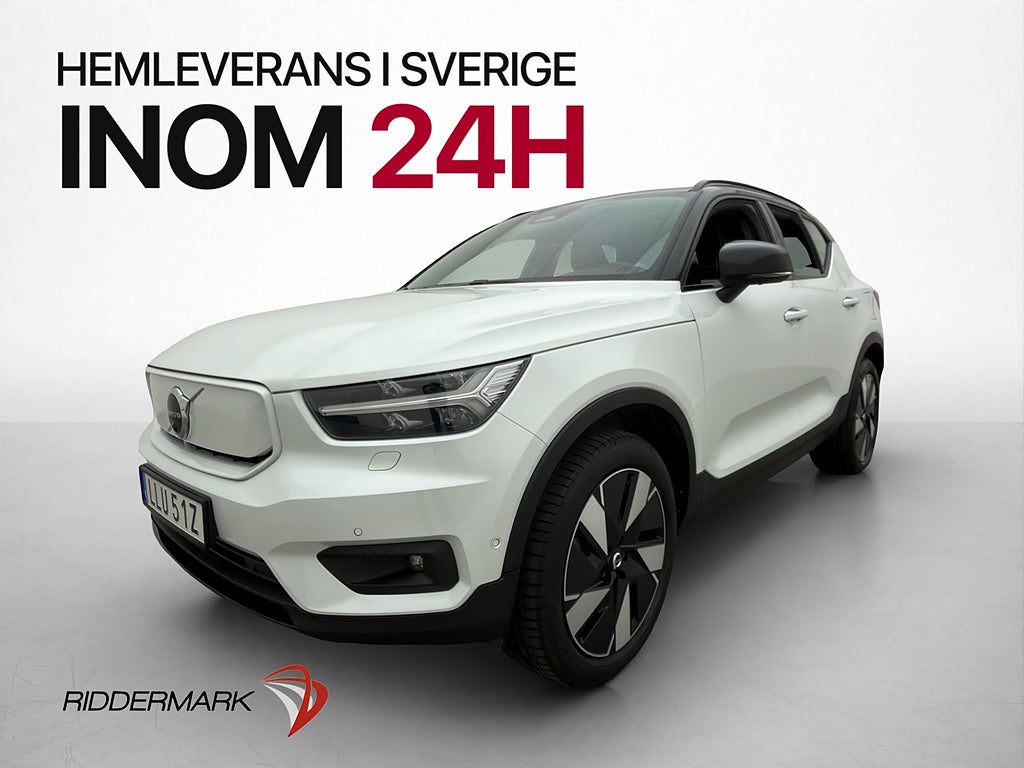 Volvo XC40 Recharge Twin 408hk Pro Värm Pano H/K Drag 360°