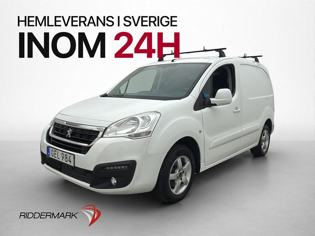 Peugeot Partner 1.6 99hk PDC A/C 3-Sits Farthållare Takräcke